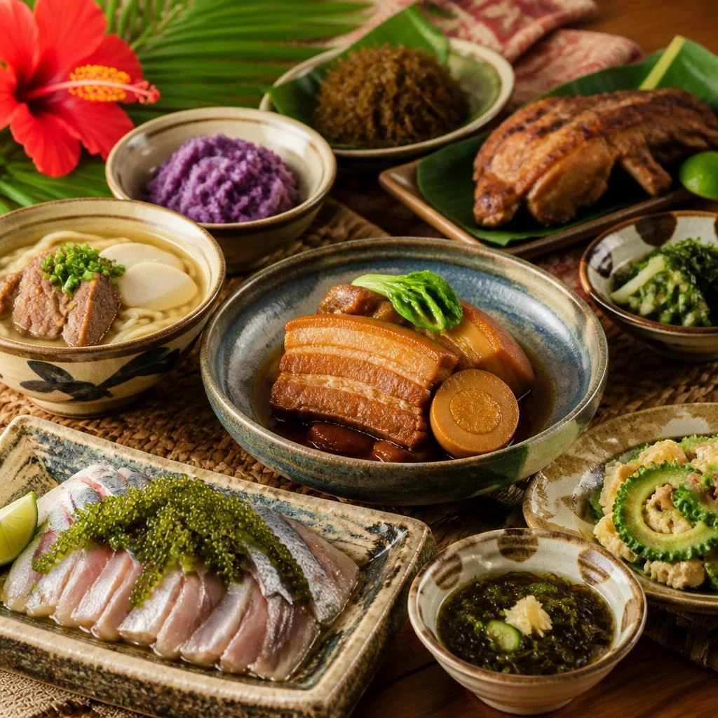 新鮮な沖縄料理の数々